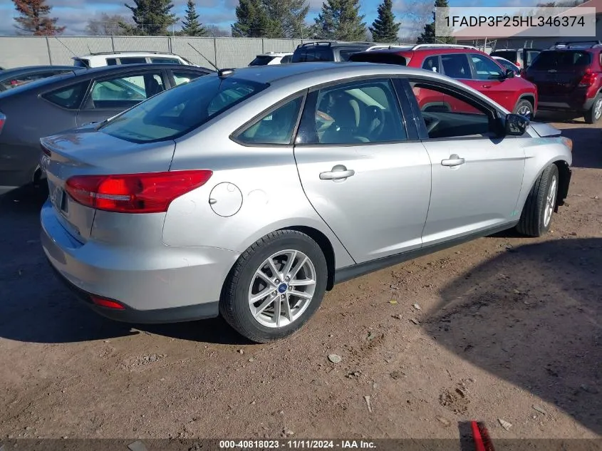 2017 Ford Focus Se VIN: 1FADP3F25HL346374 Lot: 40818023