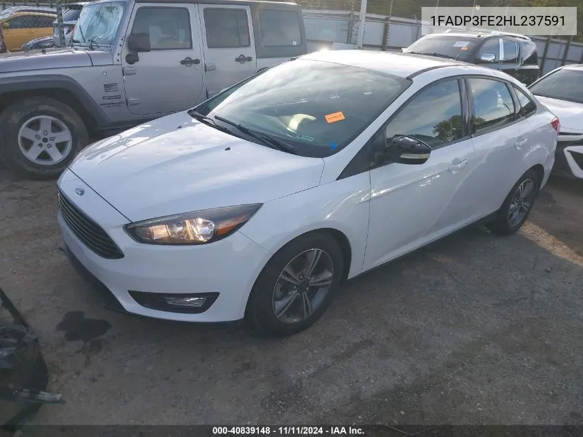 2017 Ford Focus Se VIN: 1FADP3FE2HL237591 Lot: 40839148