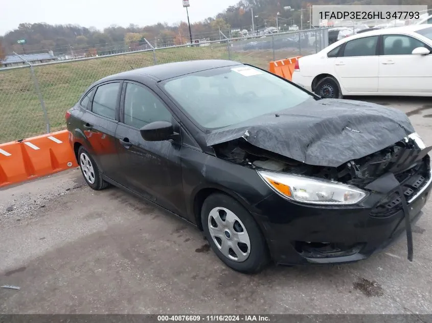 2017 Ford Focus S VIN: 1FADP3E26HL347793 Lot: 40876609