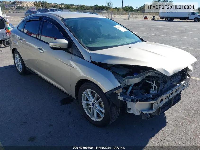 2017 Ford Focus Se VIN: 1FADP3F2XHL318831 Lot: 40890760