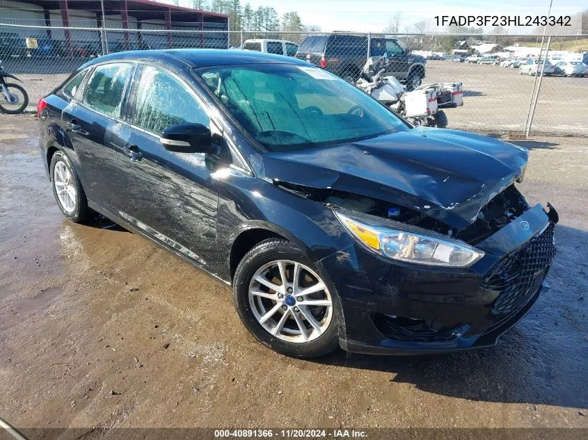 2017 Ford Focus Se VIN: 1FADP3F23HL243342 Lot: 40891366