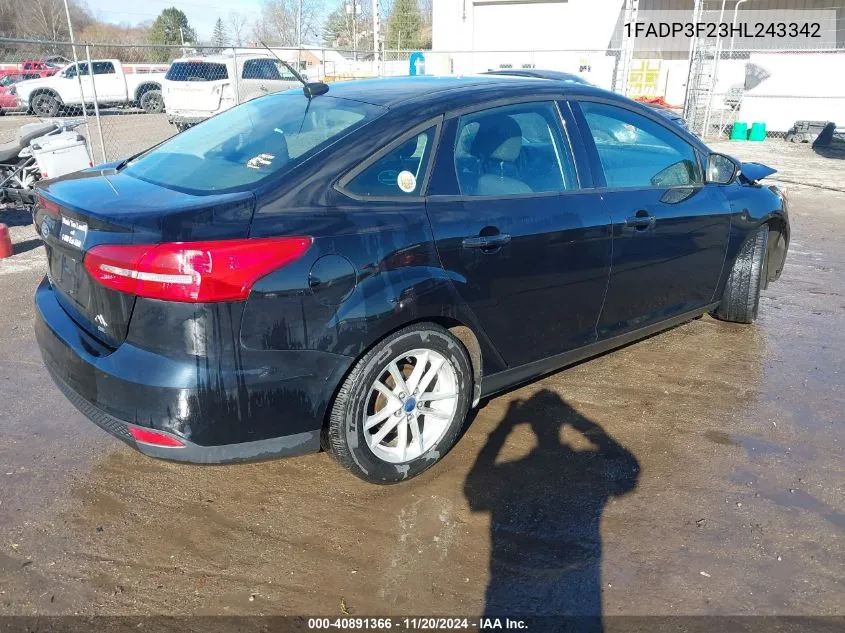 2017 Ford Focus Se VIN: 1FADP3F23HL243342 Lot: 40891366