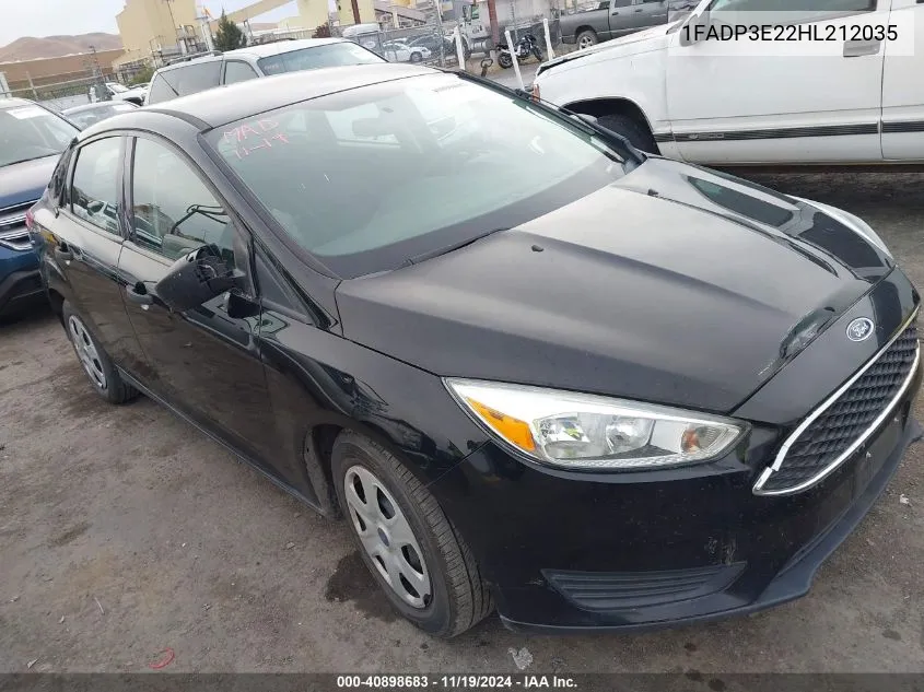 2017 Ford Focus S VIN: 1FADP3E22HL212035 Lot: 40898683