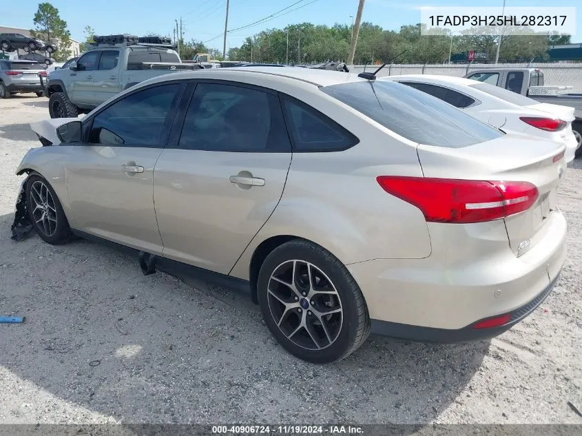 2017 Ford Focus Sel VIN: 1FADP3H25HL282317 Lot: 40906724