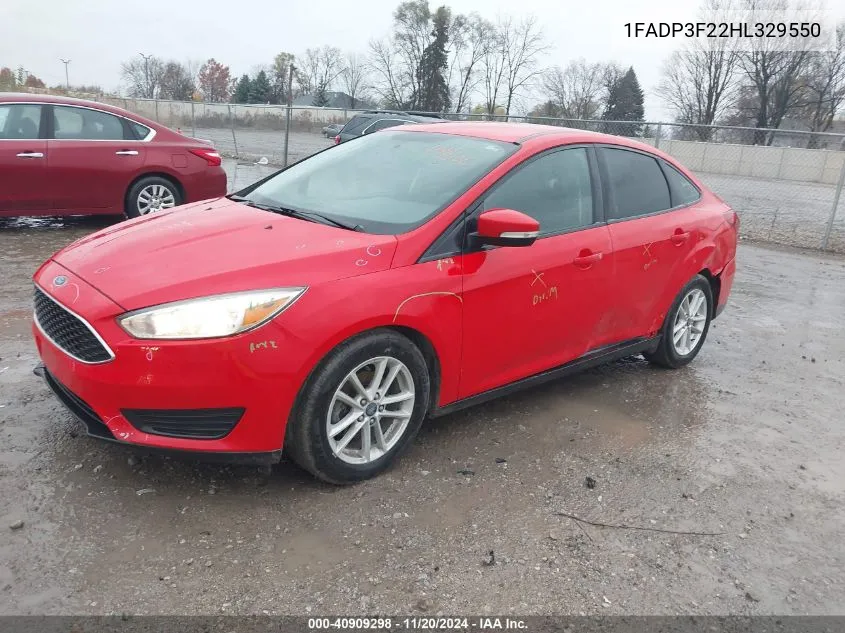 2017 Ford Focus Se VIN: 1FADP3F22HL329550 Lot: 40909298