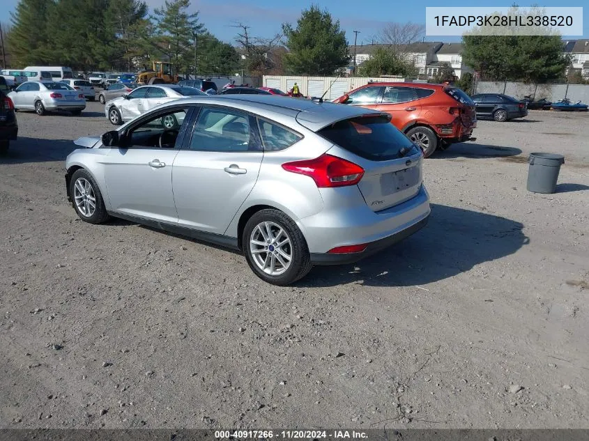 2017 Ford Focus Se VIN: 1FADP3K28HL338520 Lot: 40917266