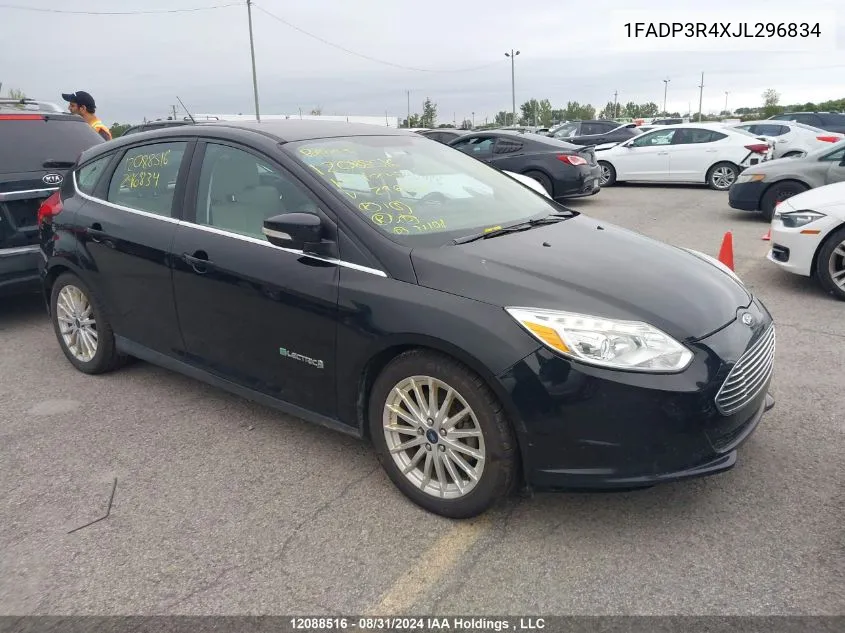 2018 Ford Focus Electric VIN: 1FADP3R4XJL296834 Lot: 12088516