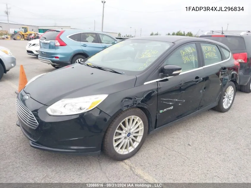 2018 Ford Focus Electric VIN: 1FADP3R4XJL296834 Lot: 12088516