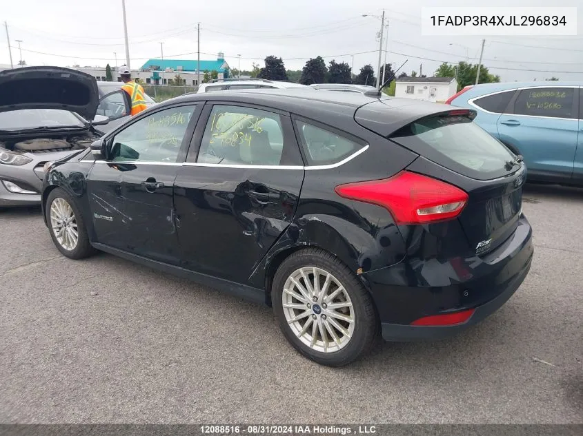 2018 Ford Focus Electric VIN: 1FADP3R4XJL296834 Lot: 12088516