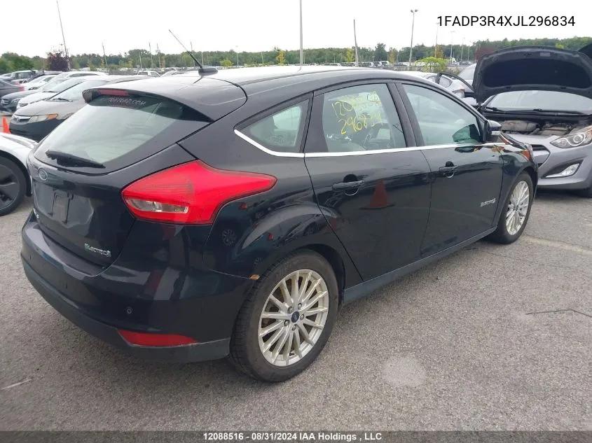 2018 Ford Focus Electric VIN: 1FADP3R4XJL296834 Lot: 12088516