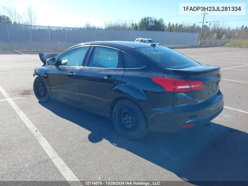 2018 Ford Focus VIN: 1FADP3H23JL281334 Lot: 12116078