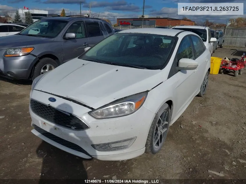 2018 Ford Focus Se VIN: 1FADP3F21JL263725 Lot: 12149575