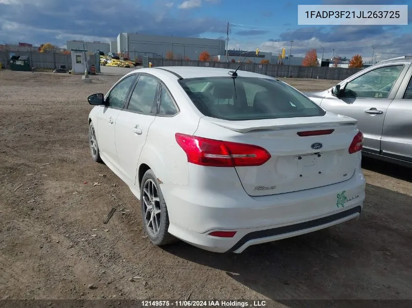 2018 Ford Focus Se VIN: 1FADP3F21JL263725 Lot: 12149575