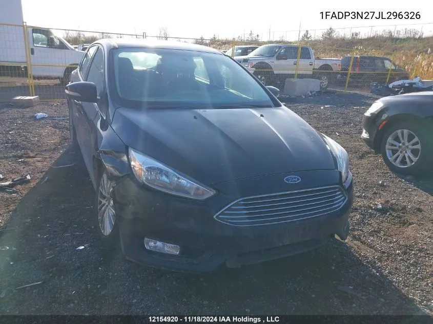 2018 Ford Focus Titanium VIN: 1FADP3N27JL296326 Lot: 12154920