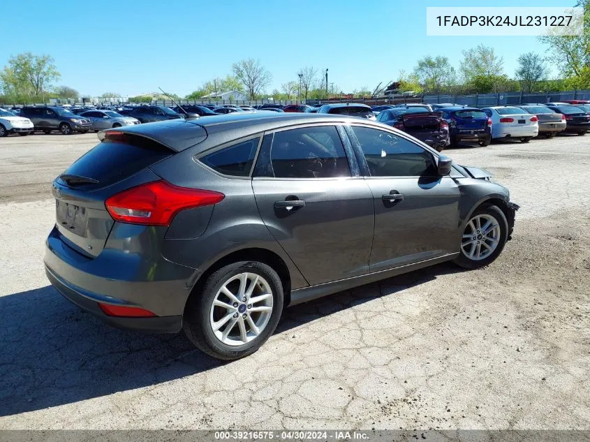 2018 Ford Focus Se VIN: 1FADP3K24JL231227 Lot: 39216575