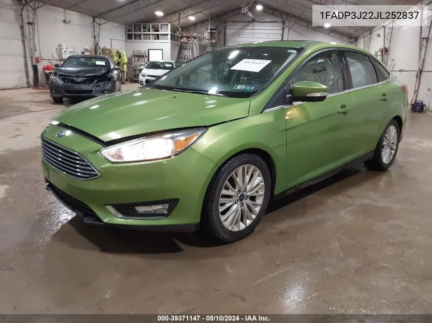 2018 Ford Focus Titanium VIN: 1FADP3J22JL252837 Lot: 39371147