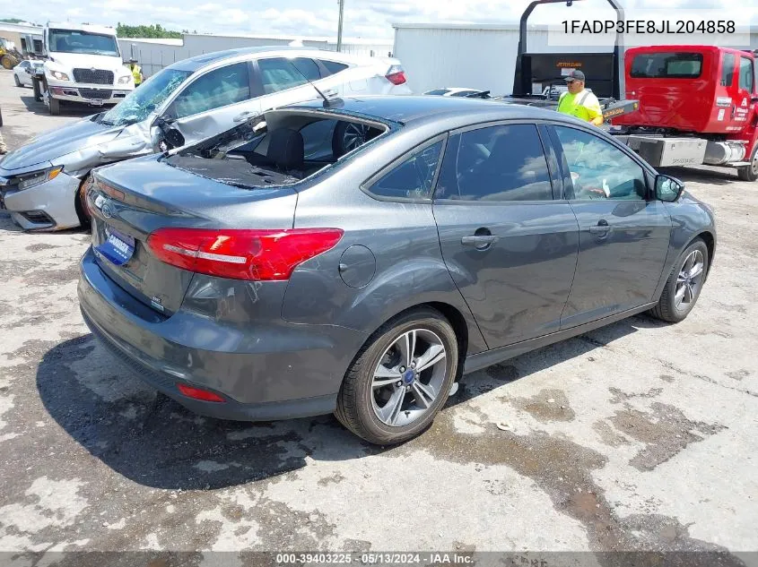 2018 Ford Focus Se VIN: 1FADP3FE8JL204858 Lot: 39403225