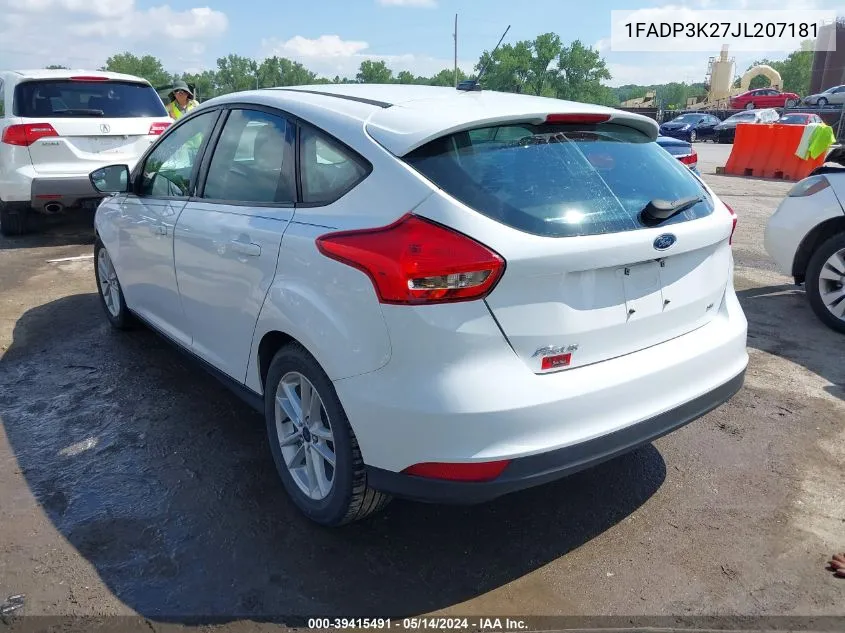 2018 Ford Focus Se VIN: 1FADP3K27JL207181 Lot: 39415491