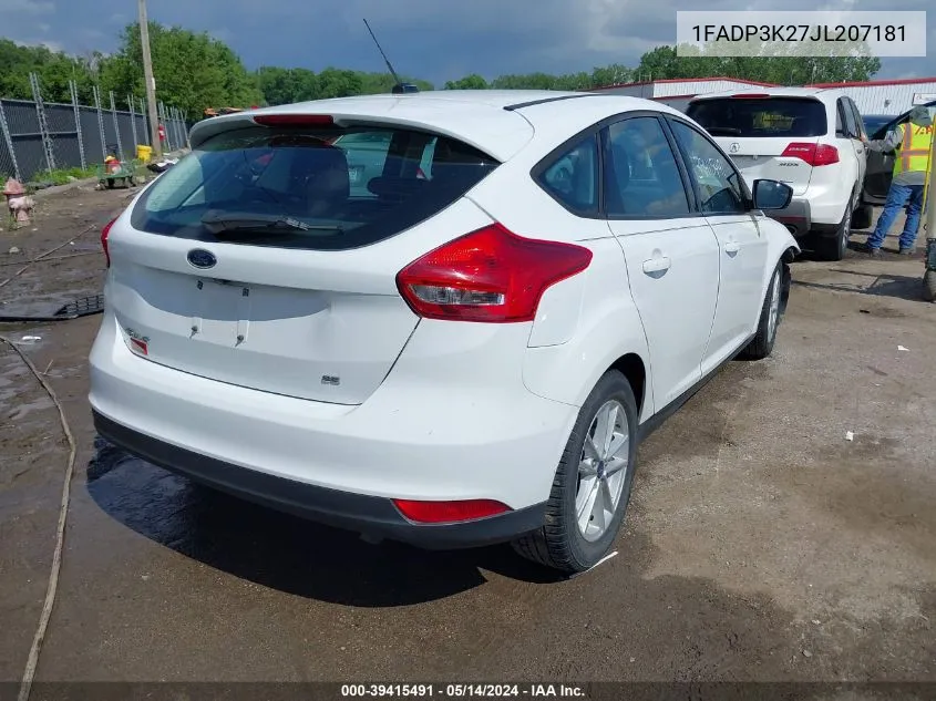 2018 Ford Focus Se VIN: 1FADP3K27JL207181 Lot: 39415491