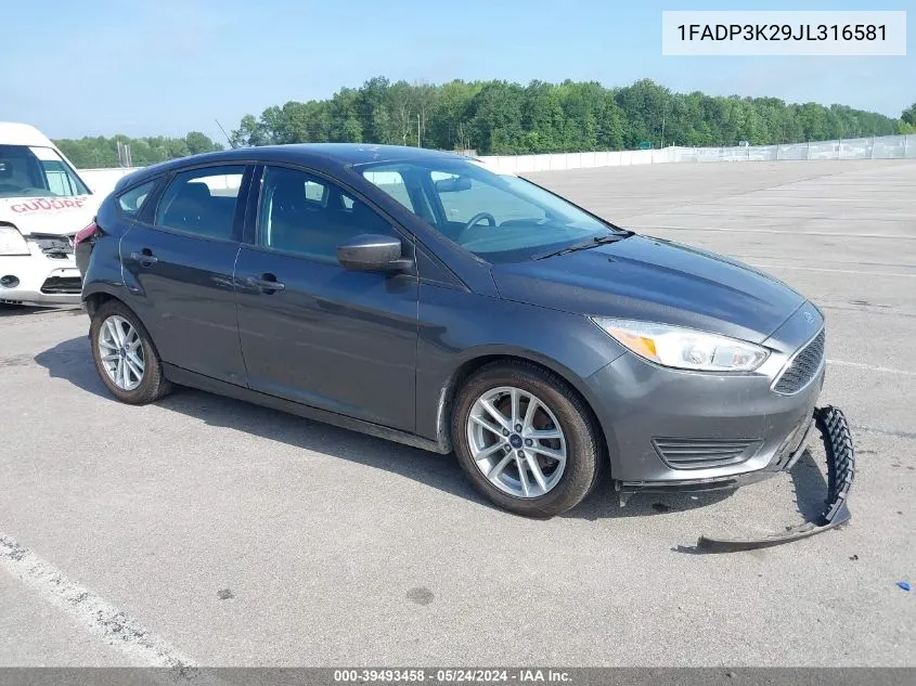 2018 Ford Focus Se VIN: 1FADP3K29JL316581 Lot: 39493458