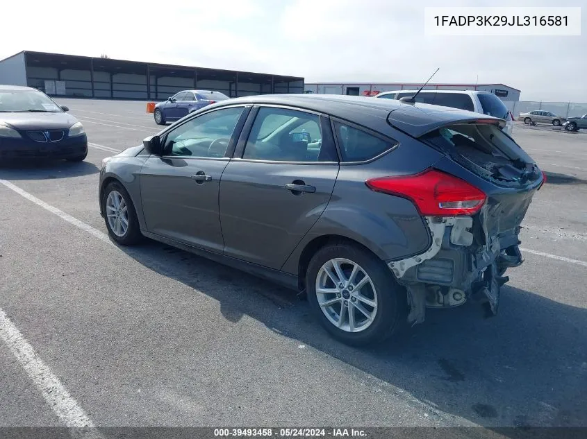 1FADP3K29JL316581 2018 Ford Focus Se