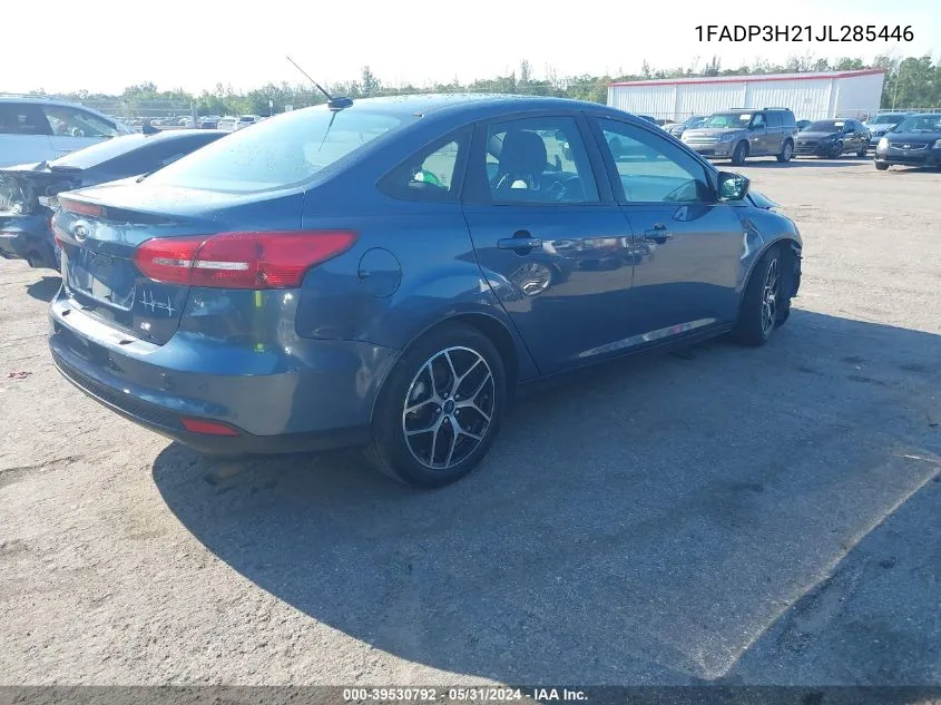 2018 Ford Focus Sel VIN: 1FADP3H21JL285446 Lot: 39530792