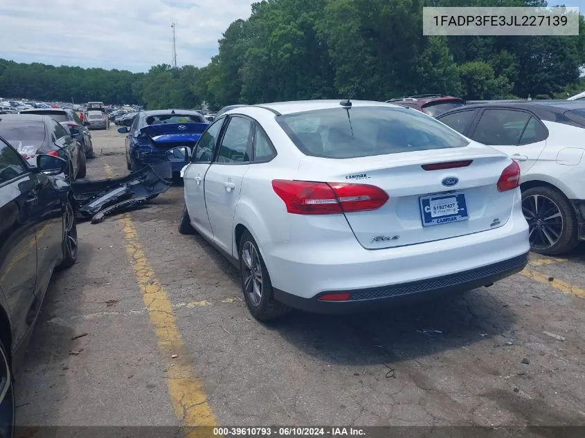 2018 Ford Focus Se VIN: 1FADP3FE3JL227139 Lot: 39610793