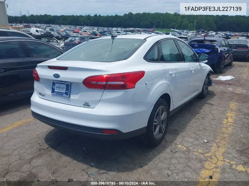 2018 Ford Focus Se VIN: 1FADP3FE3JL227139 Lot: 39610793