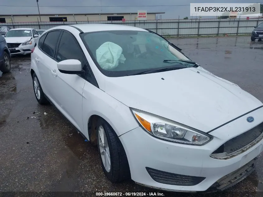 2018 Ford Focus Se VIN: 1FADP3K2XJL231913 Lot: 39660672