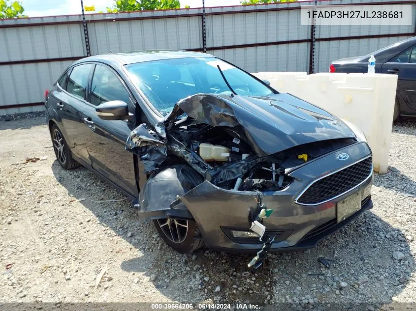 2018 Ford Focus Sel VIN: 1FADP3H27JL238681 Lot: 39664206