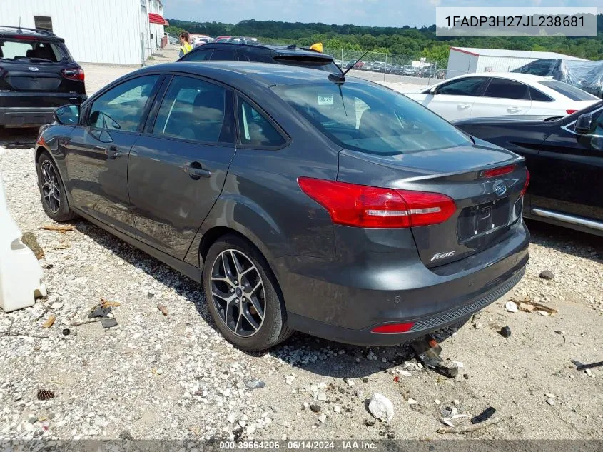 2018 Ford Focus Sel VIN: 1FADP3H27JL238681 Lot: 39664206