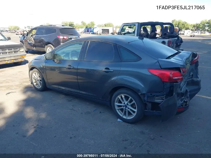 2018 Ford Focus Se VIN: 1FADP3FE5JL217065 Lot: 39795011