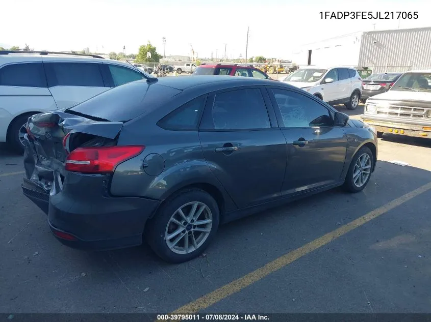 2018 Ford Focus Se VIN: 1FADP3FE5JL217065 Lot: 39795011