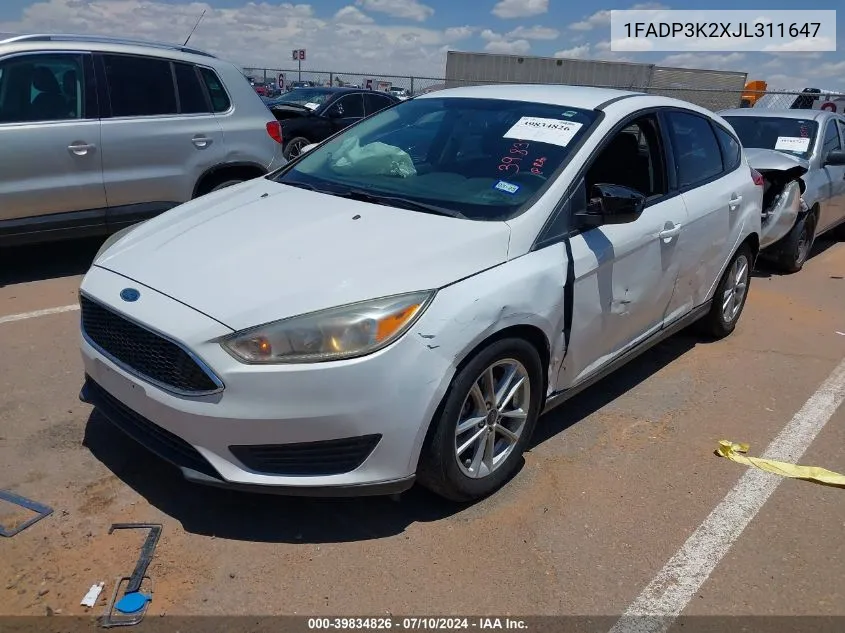 1FADP3K2XJL311647 2018 Ford Focus Se