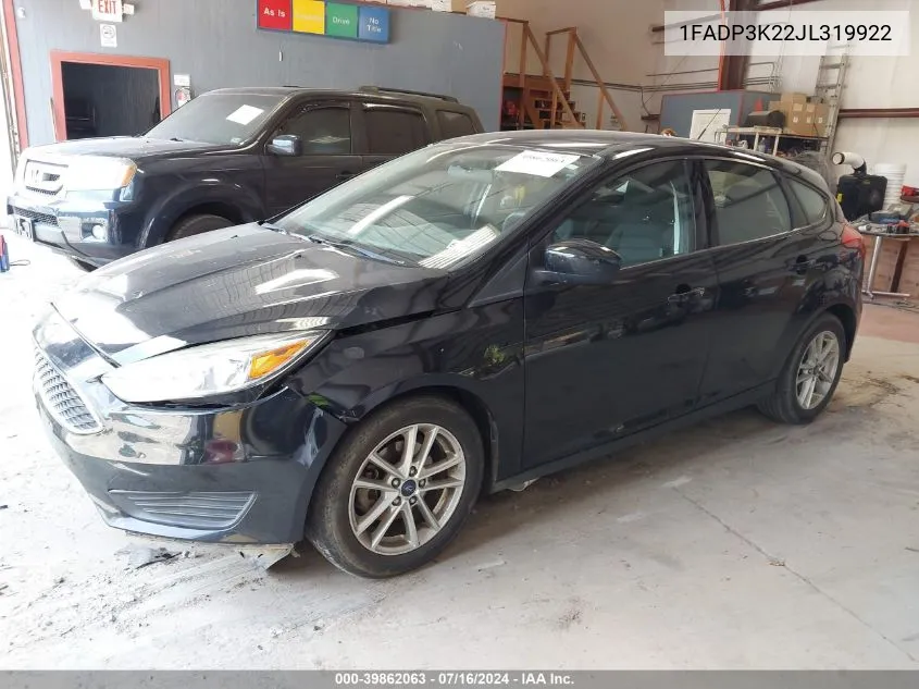 1FADP3K22JL319922 2018 Ford Focus Se