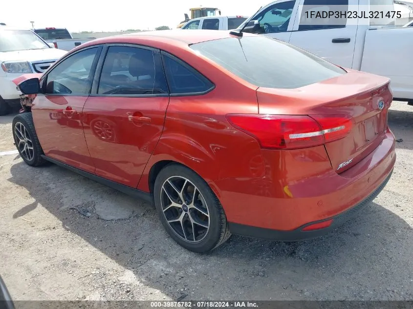 2018 Ford Focus Sel VIN: 1FADP3H23JL321475 Lot: 39875782