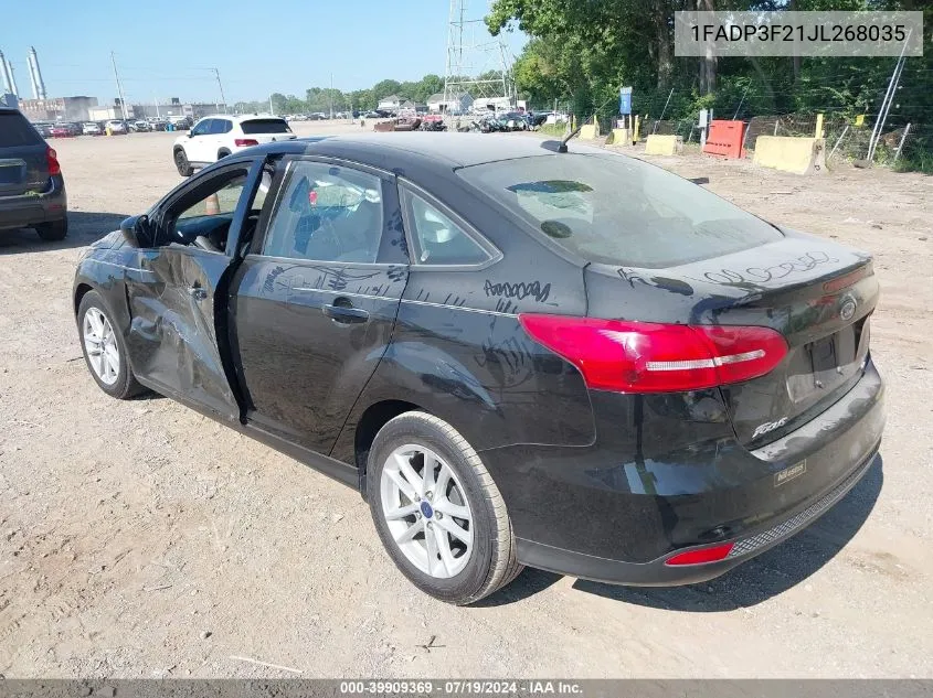 2018 Ford Focus Se VIN: 1FADP3F21JL268035 Lot: 39909369