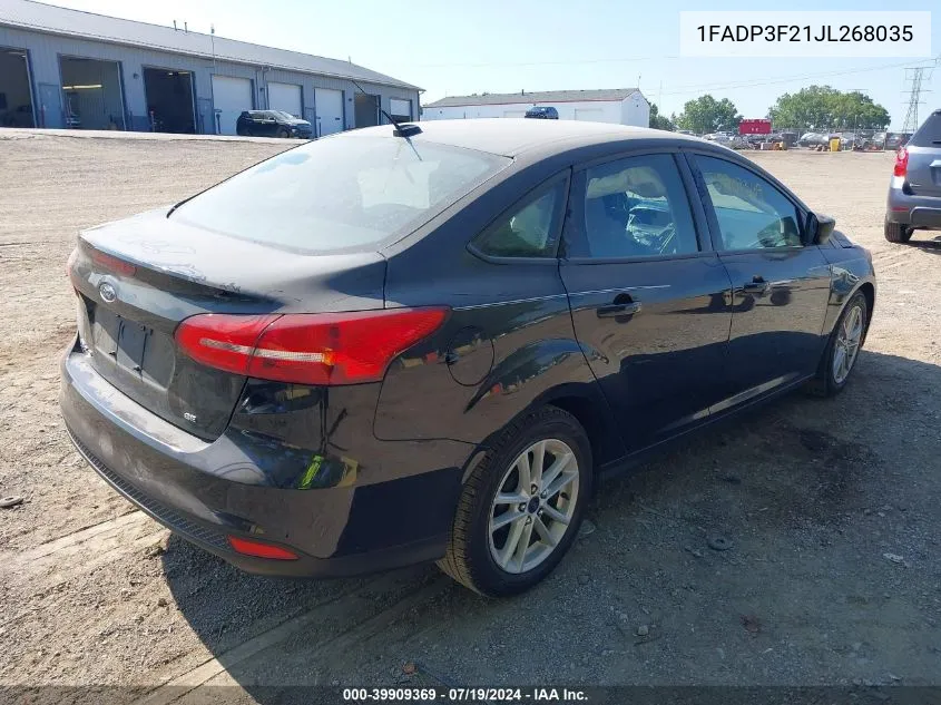 2018 Ford Focus Se VIN: 1FADP3F21JL268035 Lot: 39909369