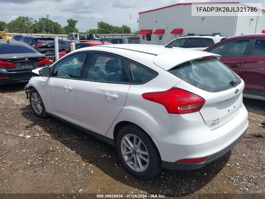 2018 Ford Focus Se VIN: 1FADP3K28JL321786 Lot: 39938936