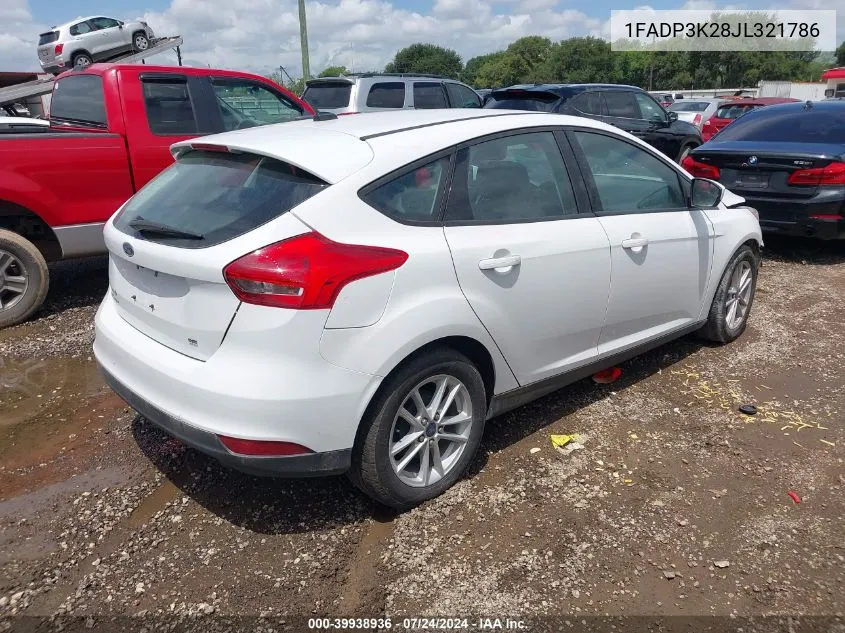 1FADP3K28JL321786 2018 Ford Focus Se