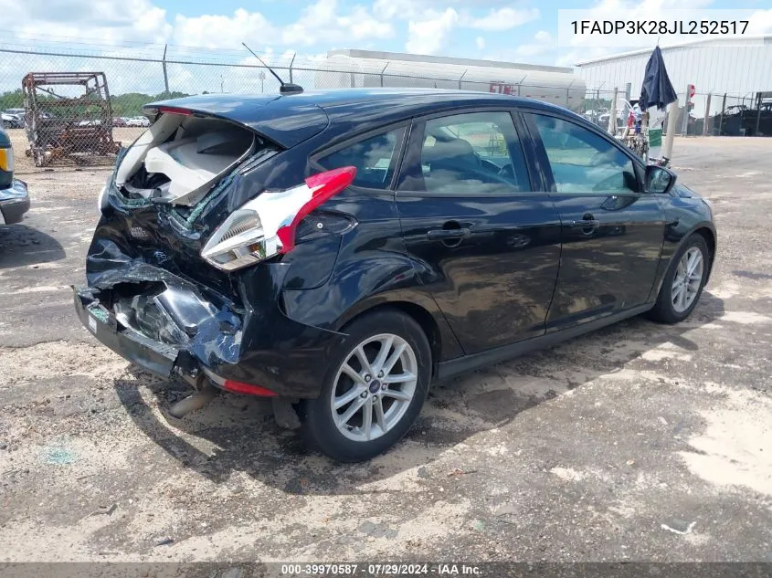 2018 Ford Focus Se VIN: 1FADP3K28JL252517 Lot: 39970587