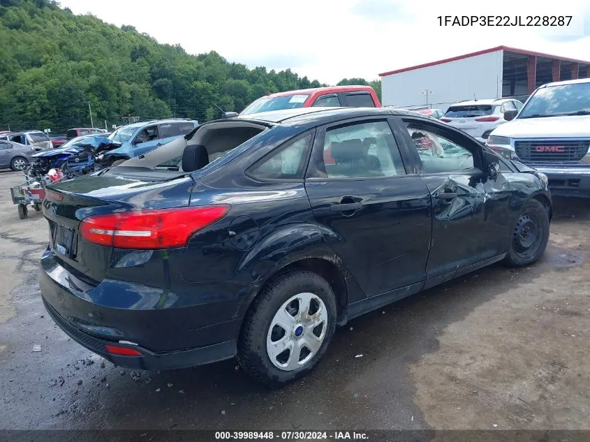 1FADP3E22JL228287 2018 Ford Focus S