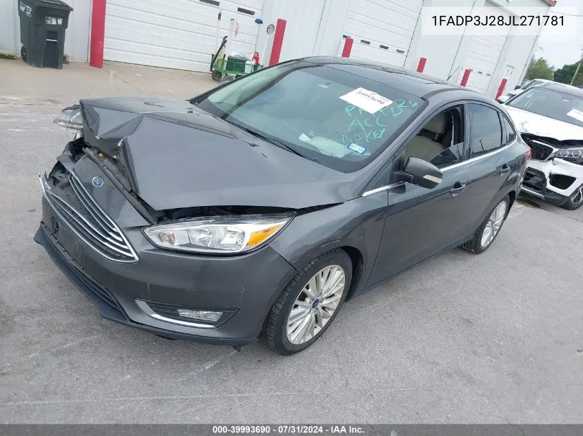 2018 Ford Focus Titanium VIN: 1FADP3J28JL271781 Lot: 39993690