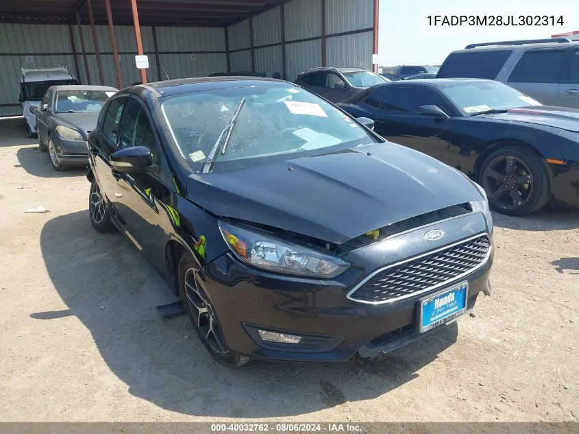 1FADP3M28JL302314 2018 Ford Focus Sel