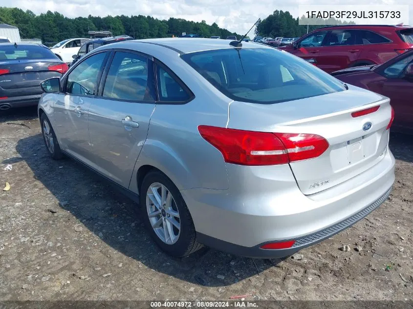 1FADP3F29JL315733 2018 Ford Focus Se