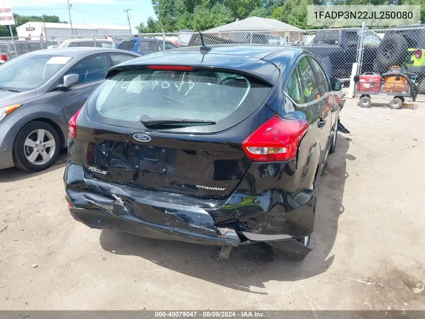 2018 Ford Focus Titanium VIN: 1FADP3N22JL250080 Lot: 40079047