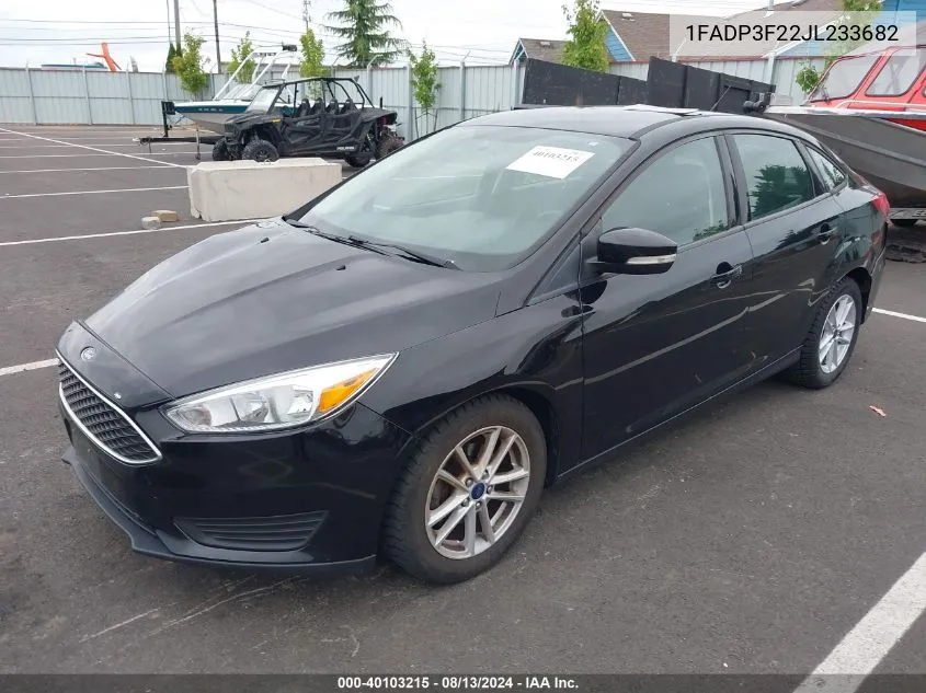 2018 Ford Focus Se VIN: 1FADP3F22JL233682 Lot: 40103215