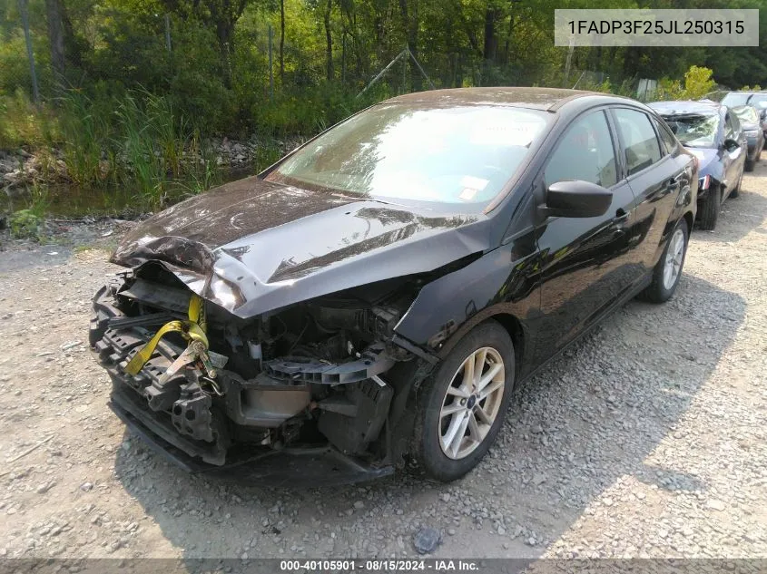 2018 Ford Focus Se VIN: 1FADP3F25JL250315 Lot: 40105901