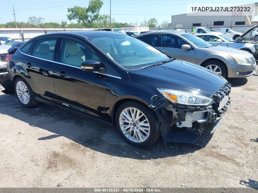 2018 Ford Focus Titanium VIN: 1FADP3J27JL273232 Lot: 40125337