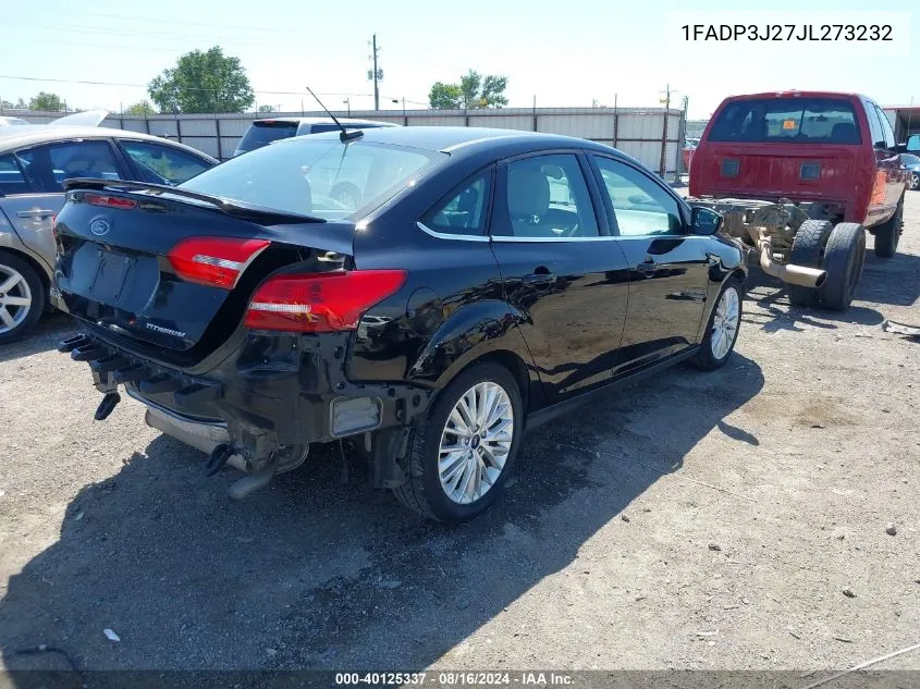 2018 Ford Focus Titanium VIN: 1FADP3J27JL273232 Lot: 40125337